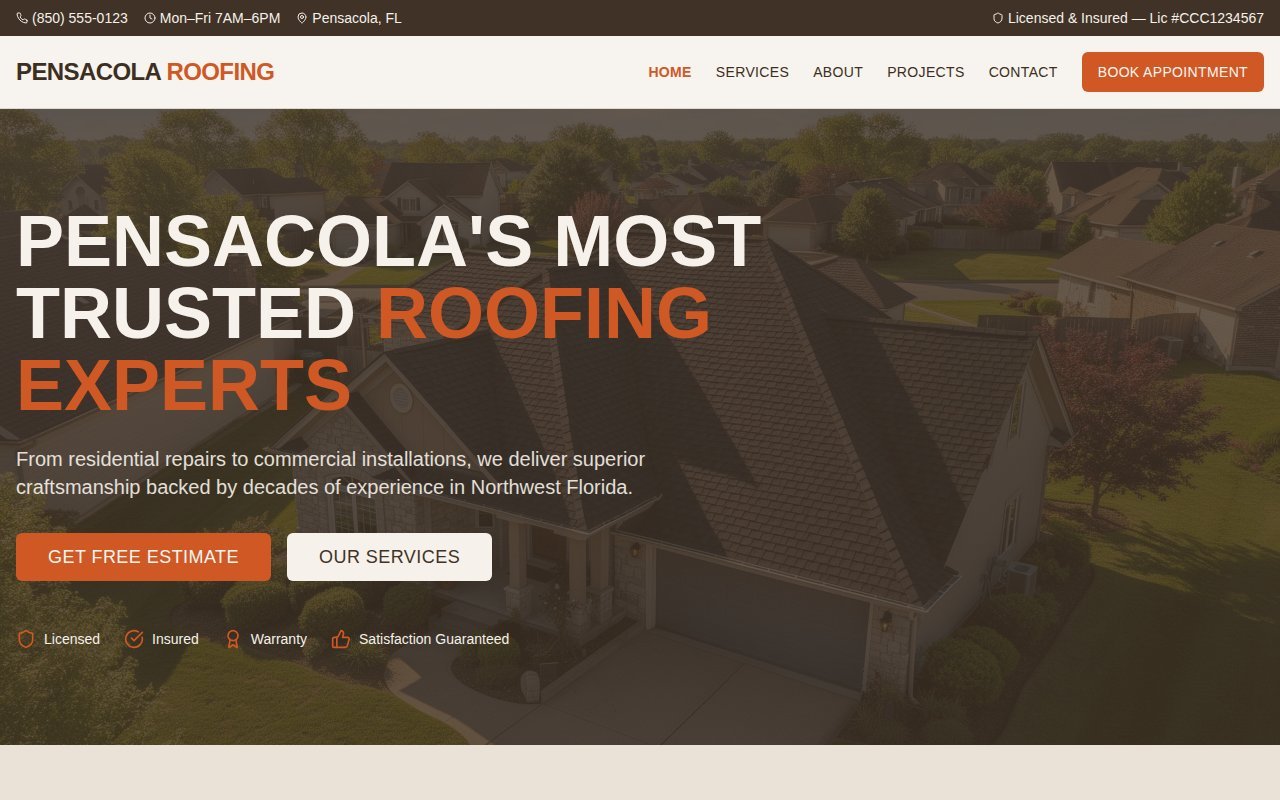 Happy Shingle Designs website preview