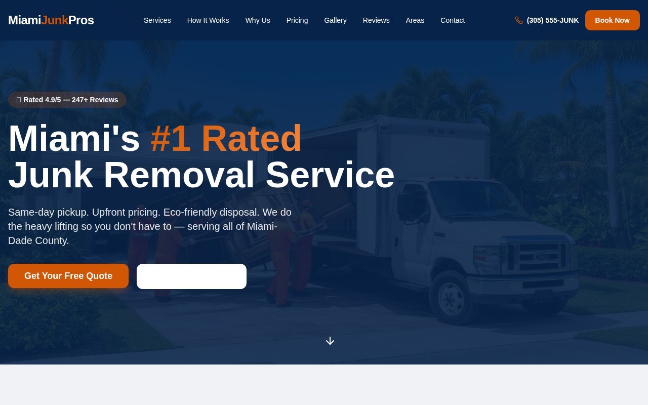 Miami Junk Pros website preview