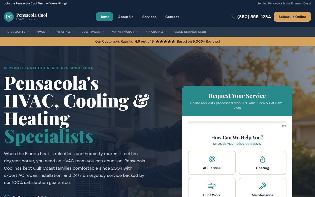 Pensacola Comfort Pros website preview