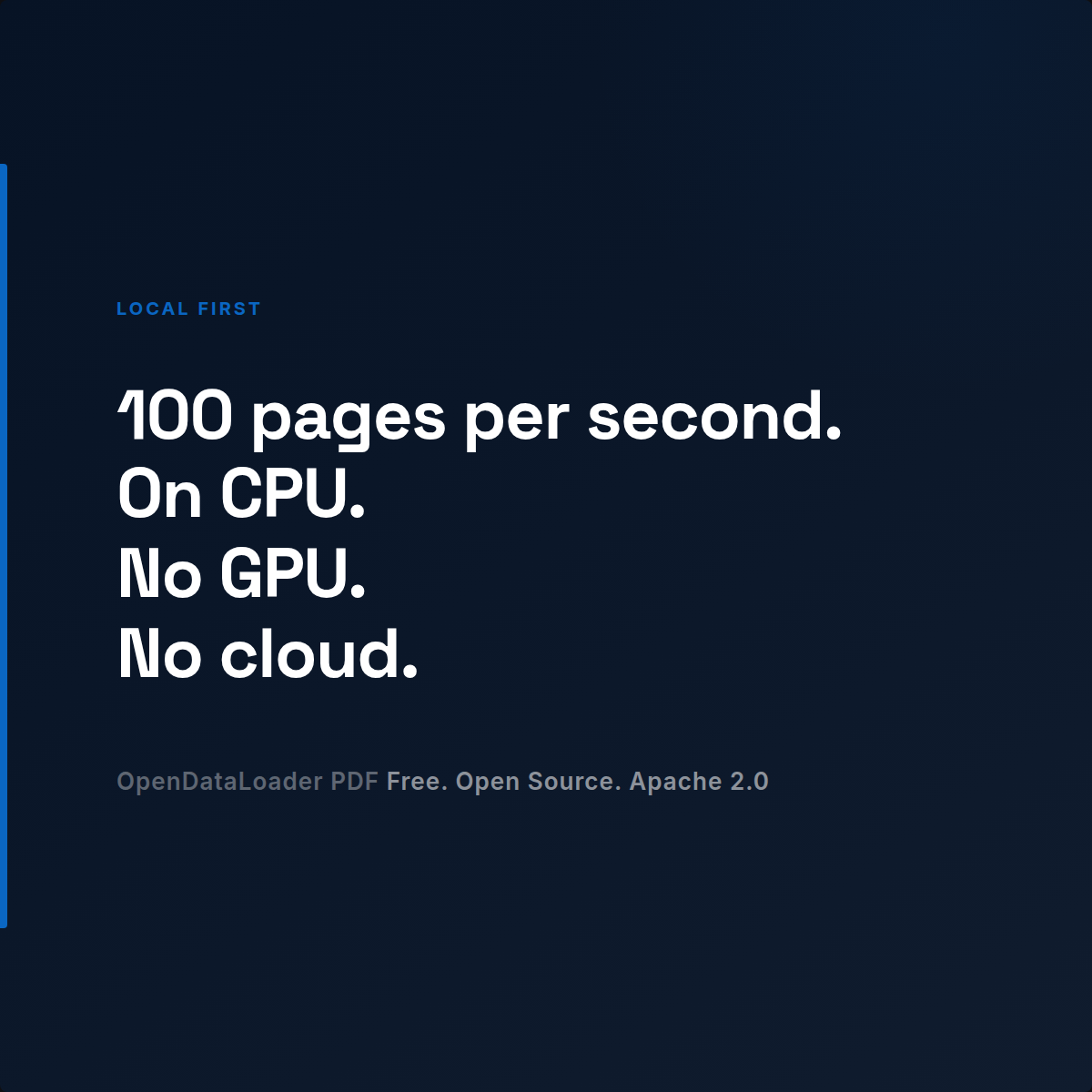Quote card: 100 pages per second on CPU