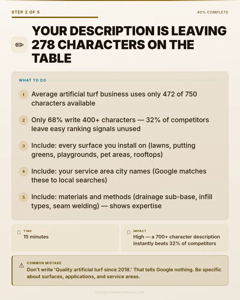 Visual psych 03 action step — Artificial Turf SEO guide by Pensacola SEO Company
