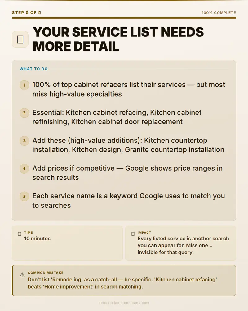 Visual psych 06 action step — Cabinet Refacing SEO guide by Pensacola SEO Company