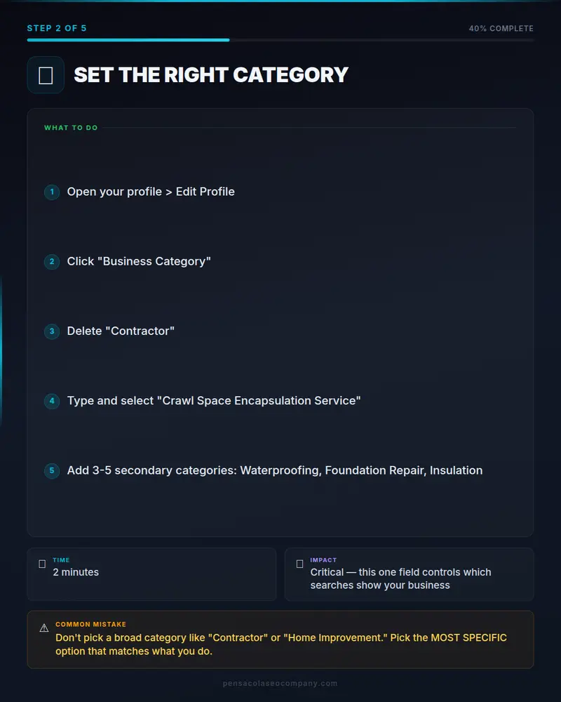 Which Google Business Profile Categories Should Crawl Space Companies Use?