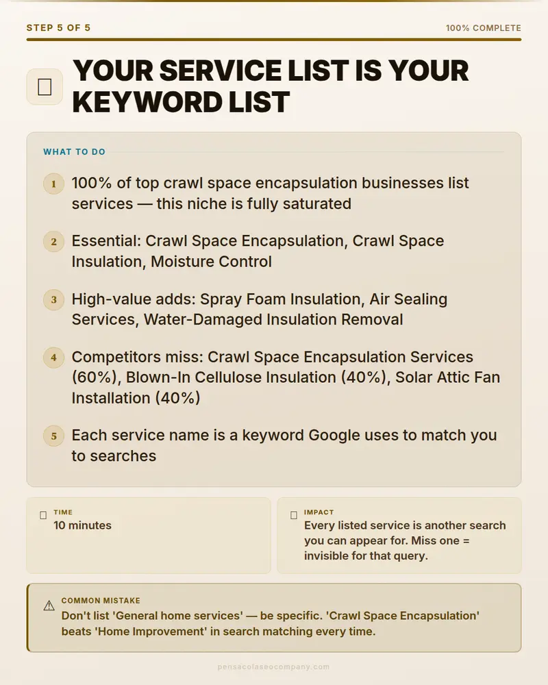Visual psych 06 action step — Crawl Space Encapsulation SEO guide by Pensacola SEO Company