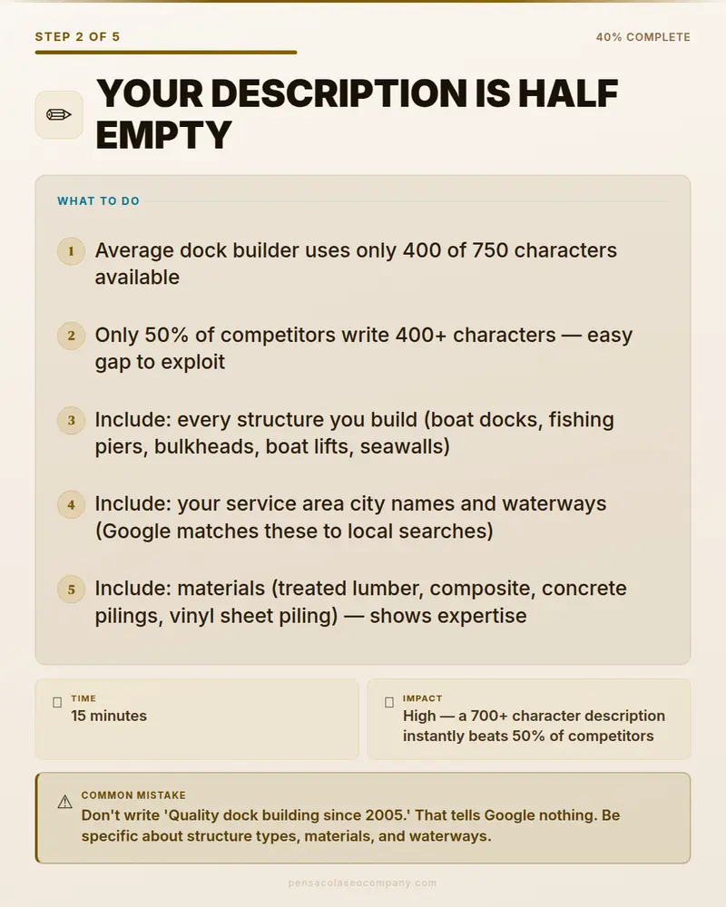 Visual psych 03 action step — Dock Building SEO guide by Pensacola SEO Company