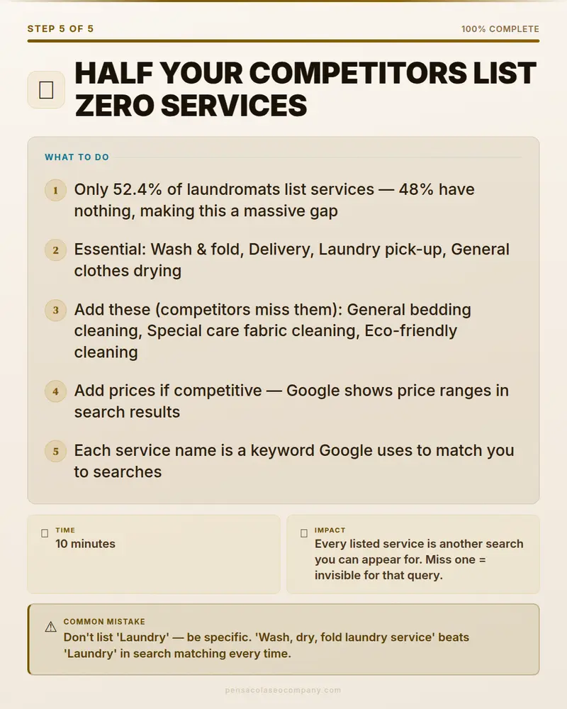 Visual psych 06 action step — Laundromat SEO guide by Pensacola SEO Company