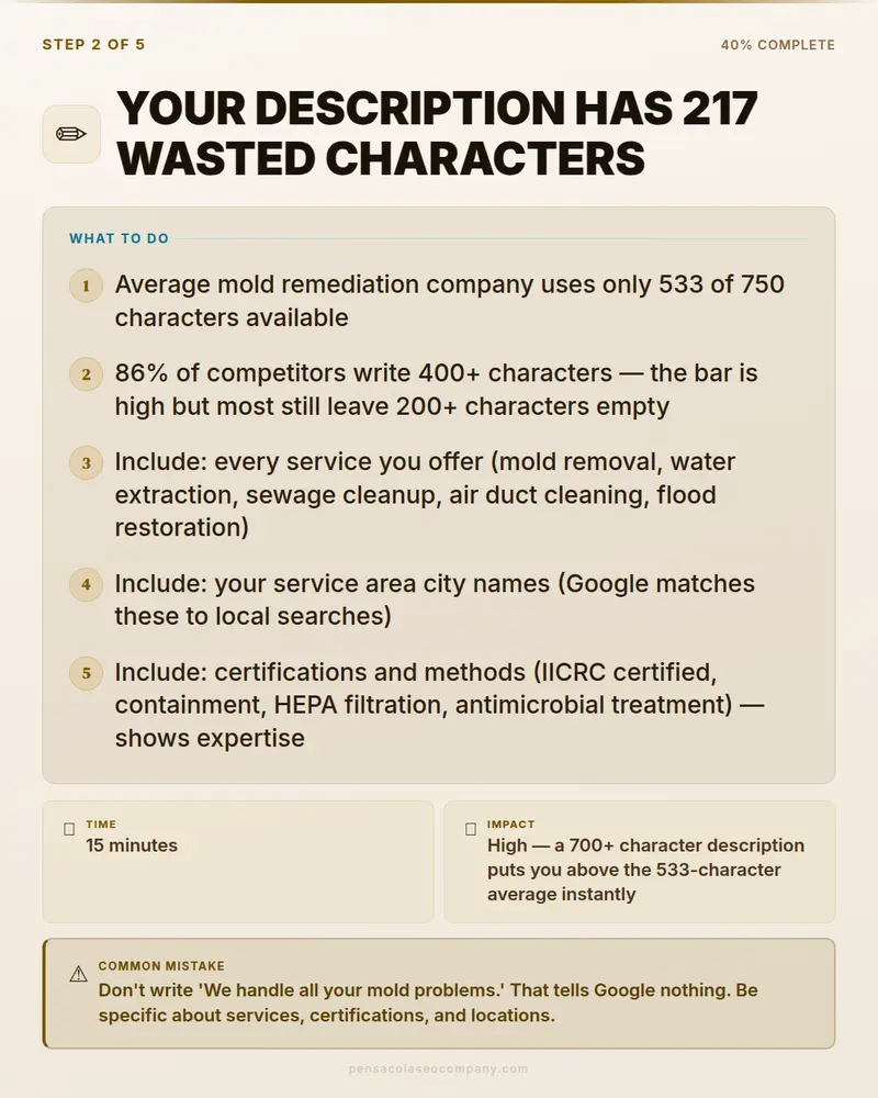 Visual psych 03 action step — Mold Remediation SEO guide by Pensacola SEO Company