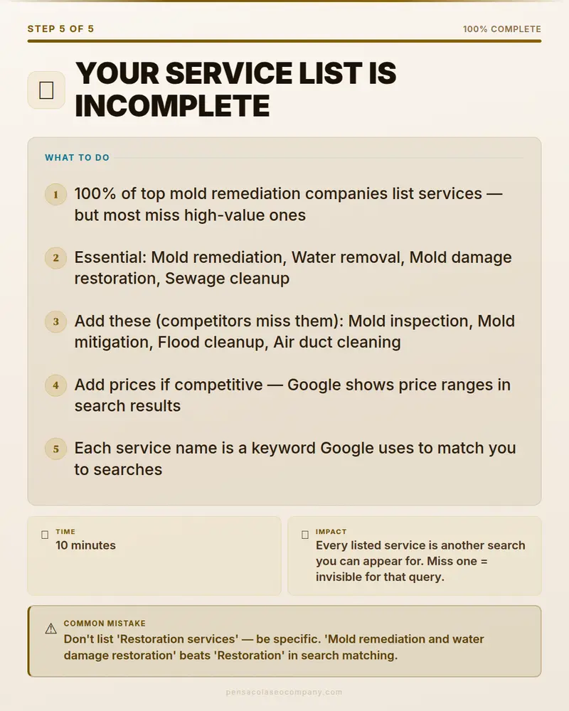 Visual psych 06 action step — Mold Remediation SEO guide by Pensacola SEO Company