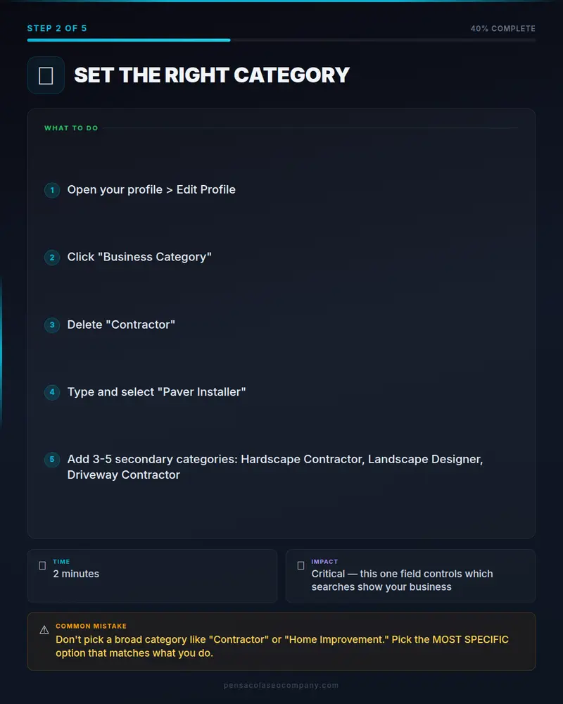 Best Google Business Profile Categories for Paver Installer Companies