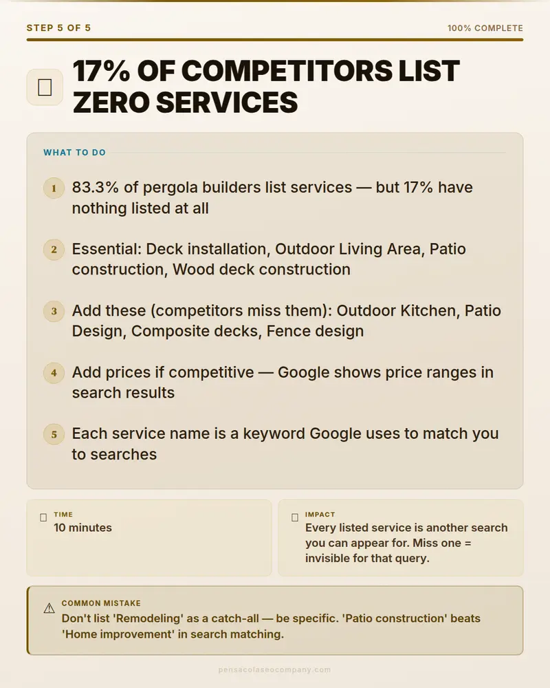 Visual psych 06 action step — Pergola Building SEO guide by Pensacola SEO Company