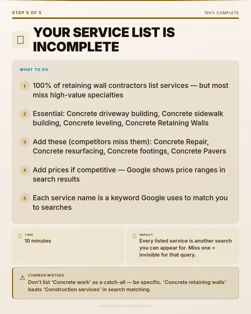 Visual psych 06 action step — Retaining Wall SEO guide by Pensacola SEO Company