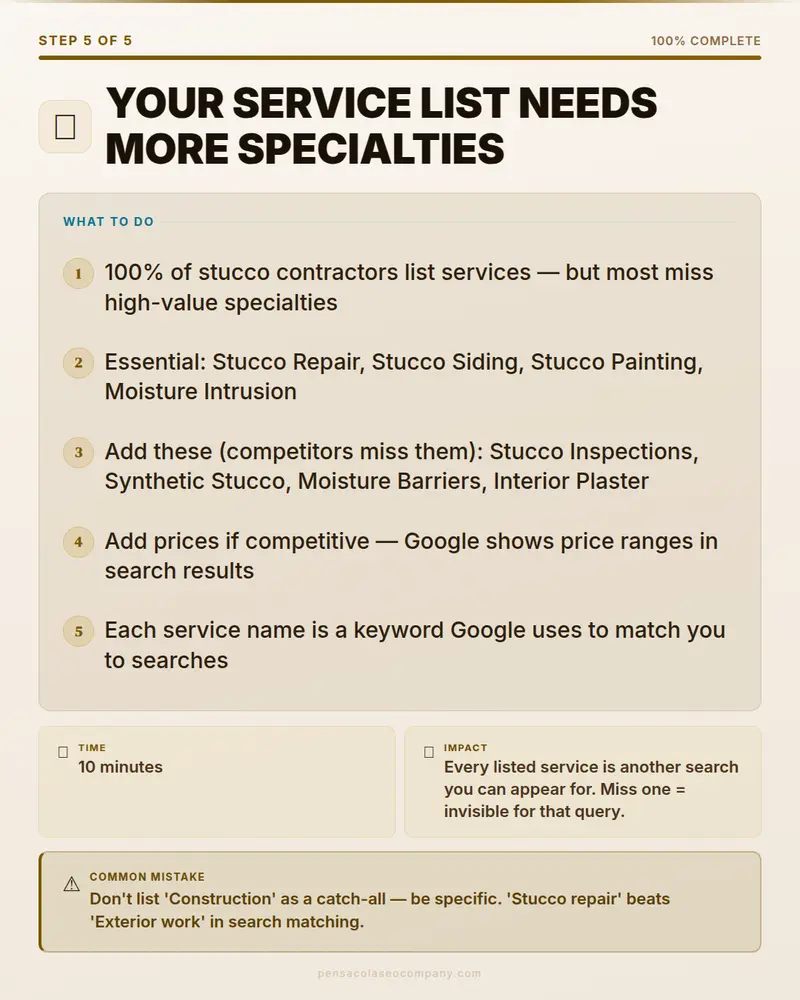 Visual psych 06 action step — Stucco SEO guide by Pensacola SEO Company