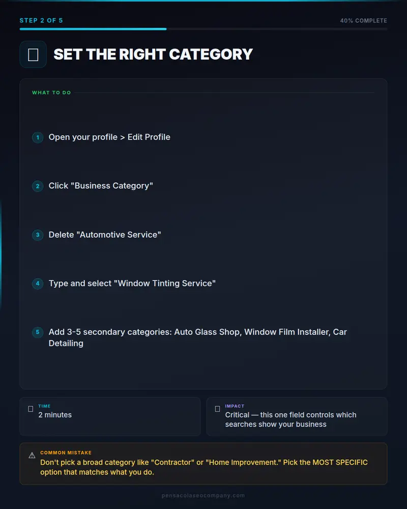 Which Google Business Profile Categories Should Window Tinting Companies Use?