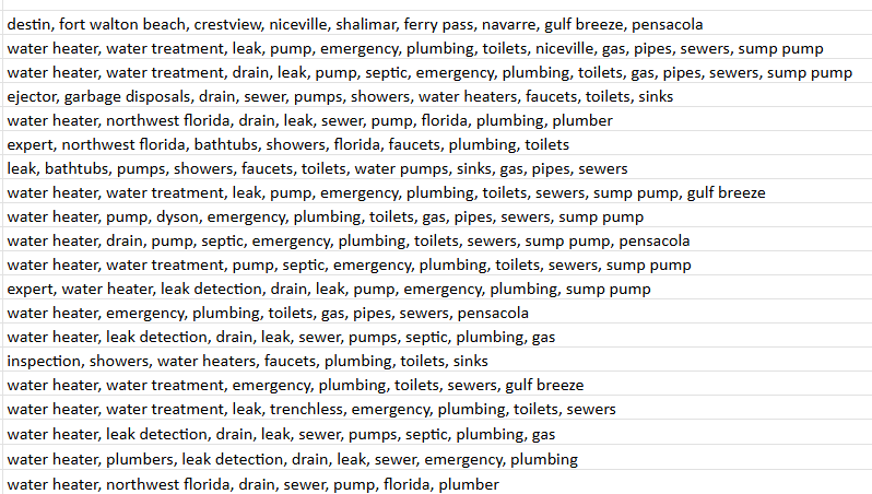 Google search results with bolded keyword variations for a plumber search highlighted